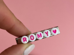 Barrette avec nom - Rose Fluo